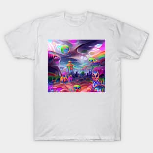 Psychedelic Alien Planet T-Shirt